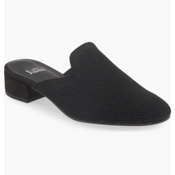 Eileen Fisher Betsy Knit Mule Black slip on‎ NWOB size 7.5 2706 - Picture 1 of 9